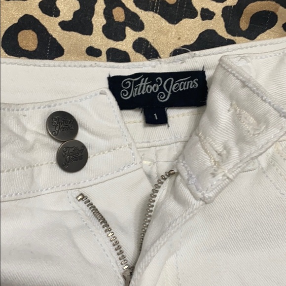 Tattoo Jeans White Booty Short Shorts - Picture 3 of 4